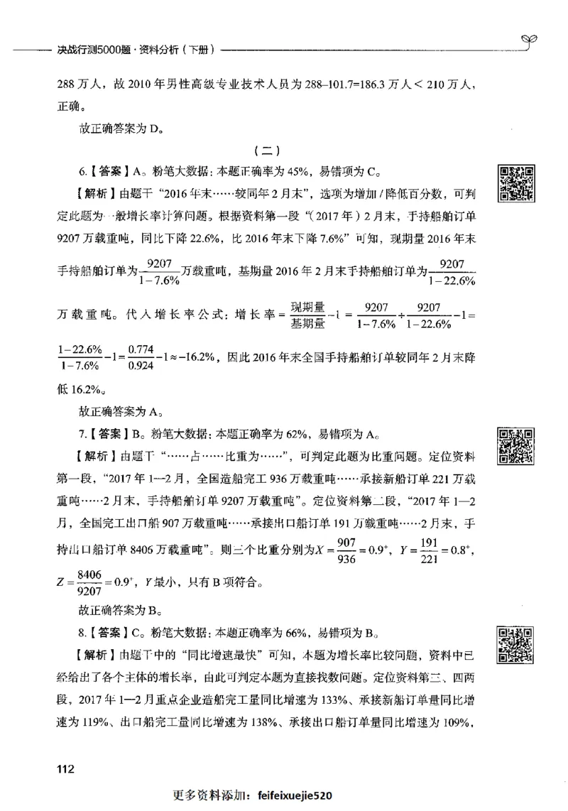 10资料分析（答案）2023年5月版_26吉林考备考资料包_11省考刷题包_04决战行测5000题_行测5000题2023年5月版次