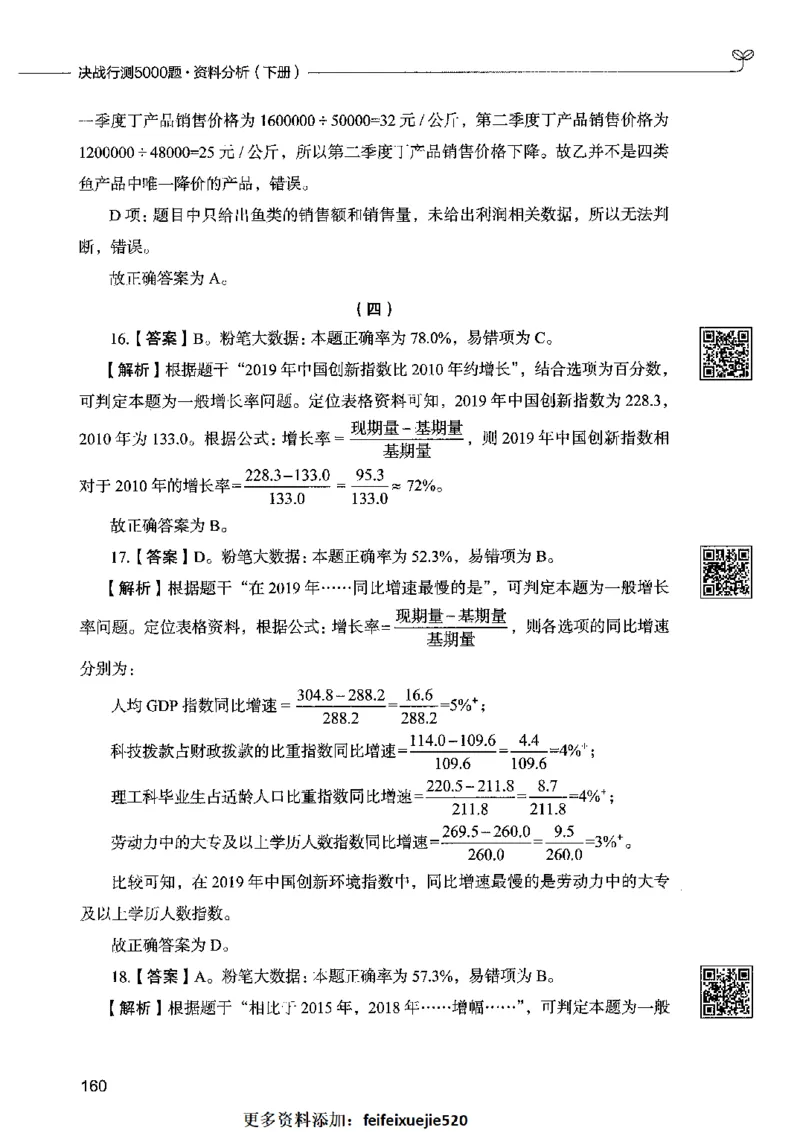 10资料分析（答案）2023年5月版_26吉林考备考资料包_11省考刷题包_04决战行测5000题_行测5000题2023年5月版次