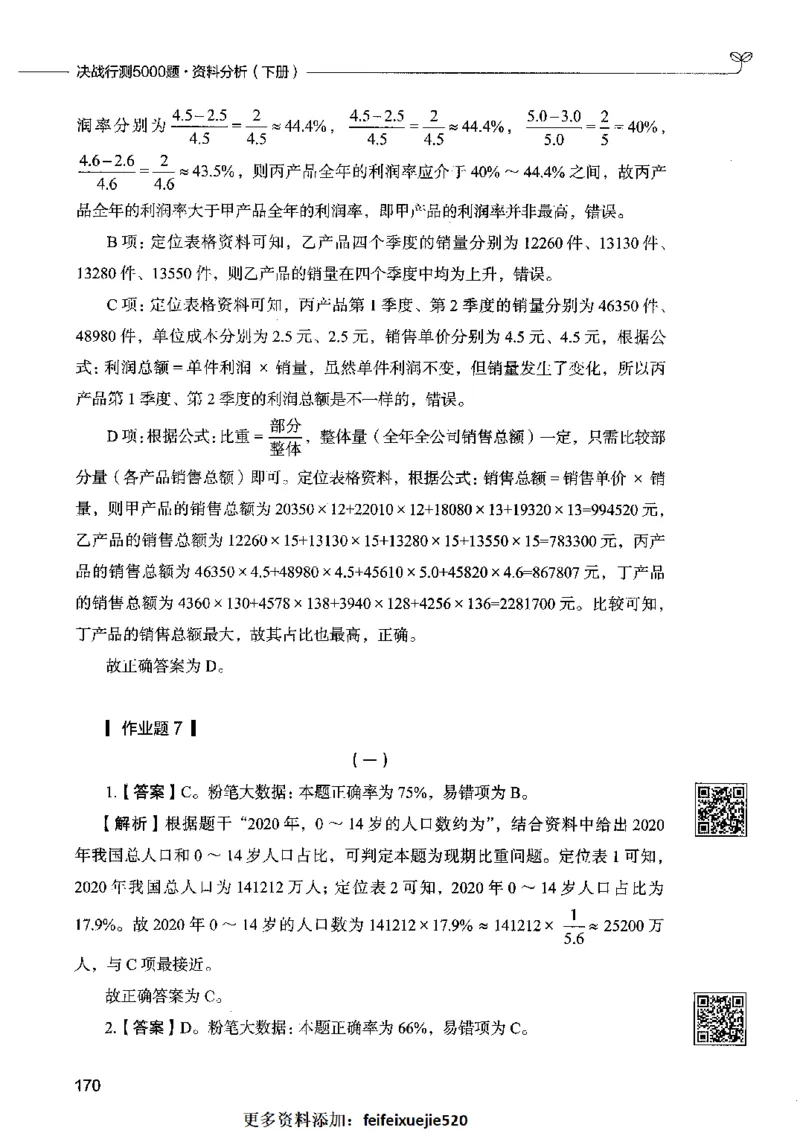 10资料分析（答案）2023年5月版_26吉林考备考资料包_11省考刷题包_04决战行测5000题_行测5000题2023年5月版次