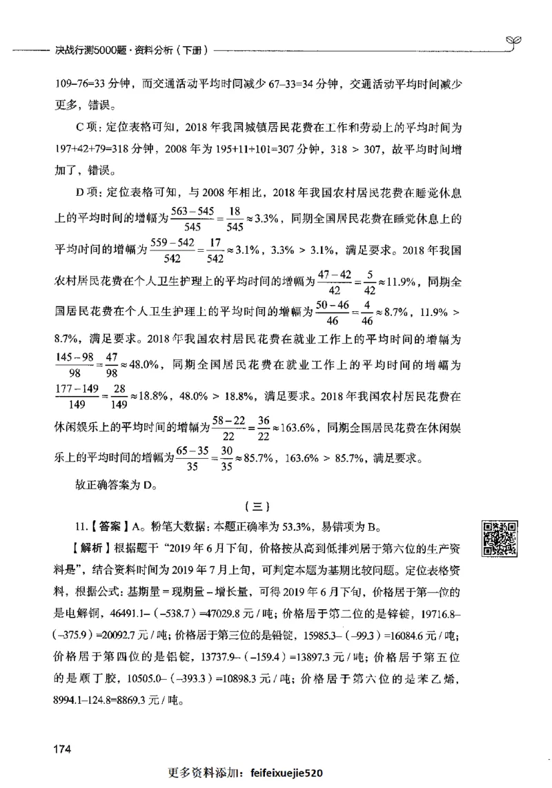 10资料分析（答案）2023年5月版_26吉林考备考资料包_11省考刷题包_04决战行测5000题_行测5000题2023年5月版次