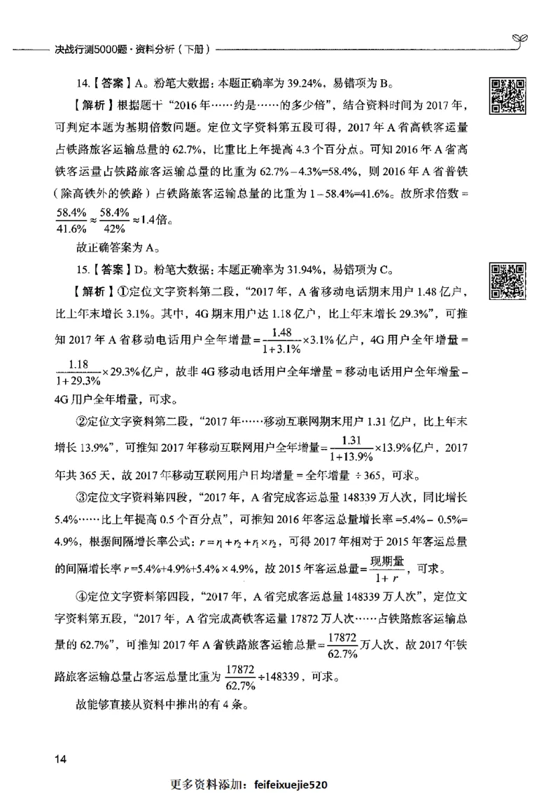 10资料分析（答案）2023年5月版_26吉林考备考资料包_11省考刷题包_04决战行测5000题_行测5000题2023年5月版次