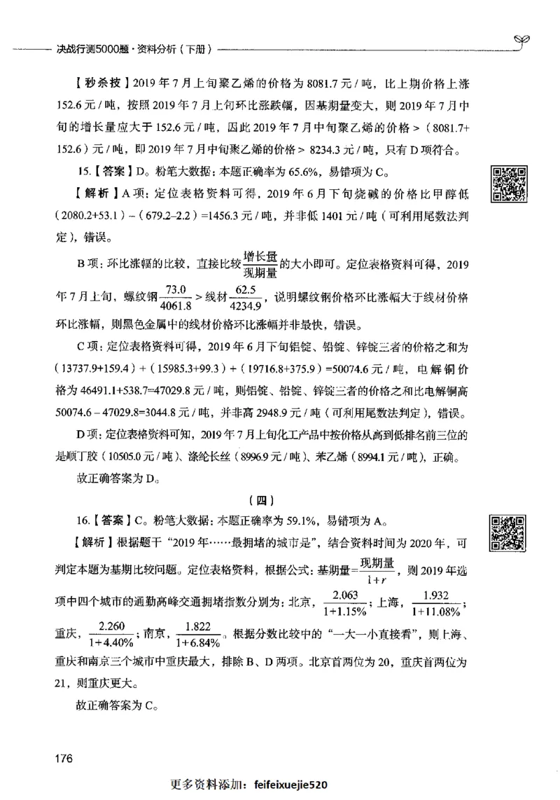 10资料分析（答案）2023年5月版_26吉林考备考资料包_11省考刷题包_04决战行测5000题_行测5000题2023年5月版次