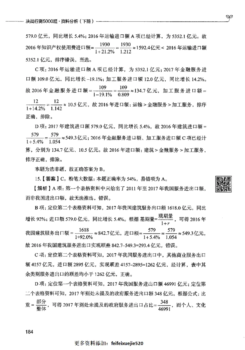 10资料分析（答案）2023年5月版_26吉林考备考资料包_11省考刷题包_04决战行测5000题_行测5000题2023年5月版次