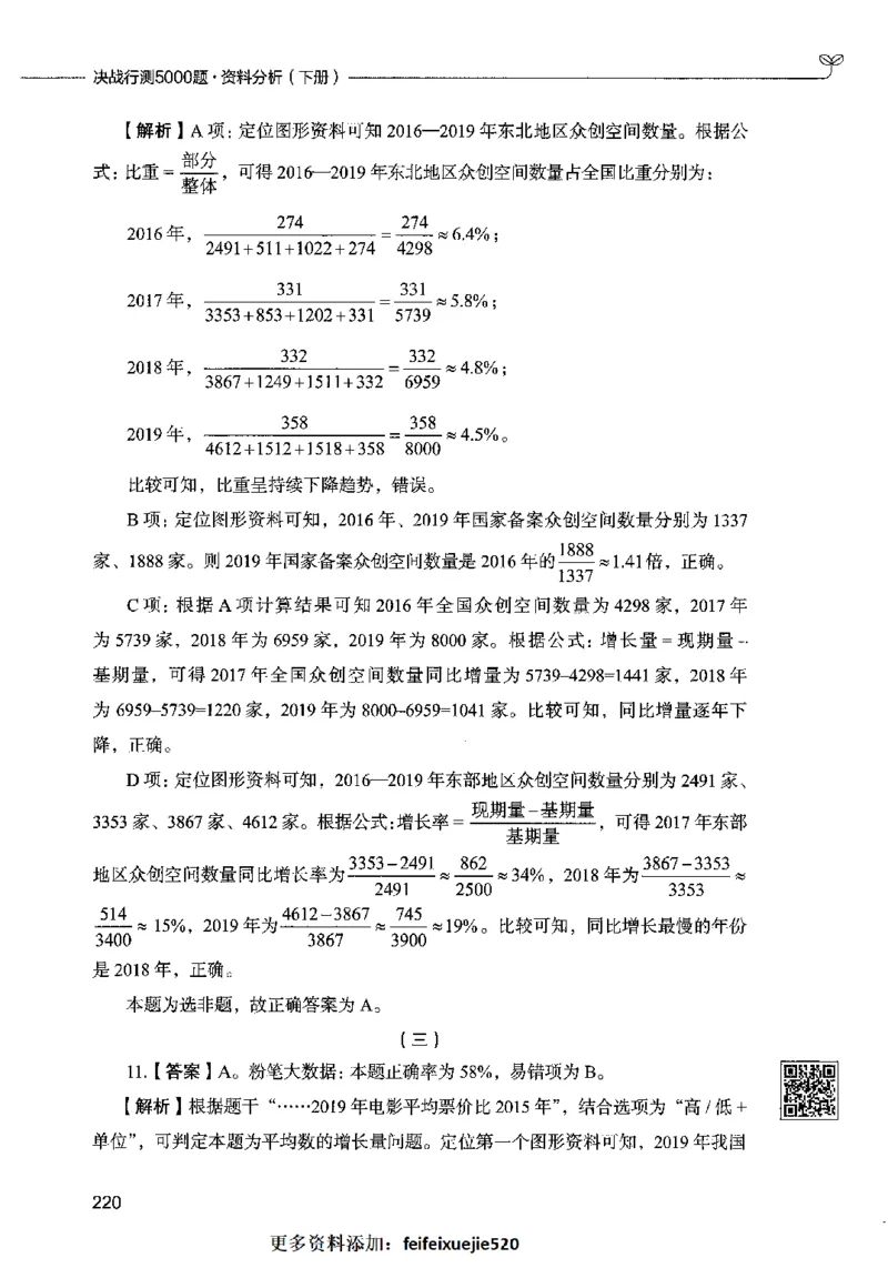 10资料分析（答案）2023年5月版_26吉林考备考资料包_11省考刷题包_04决战行测5000题_行测5000题2023年5月版次
