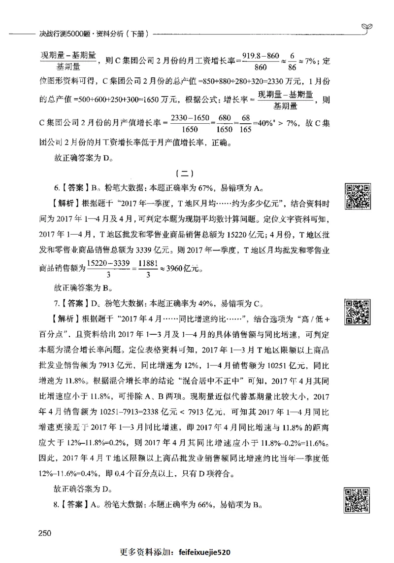 10资料分析（答案）2023年5月版_26吉林考备考资料包_11省考刷题包_04决战行测5000题_行测5000题2023年5月版次