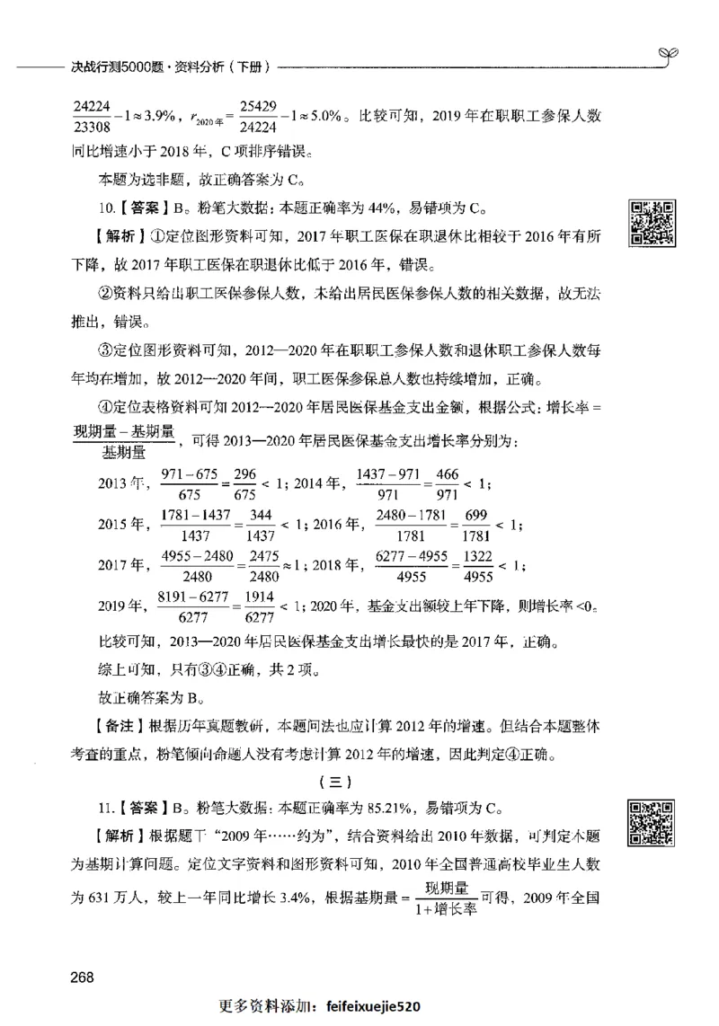 10资料分析（答案）2023年5月版_26吉林考备考资料包_11省考刷题包_04决战行测5000题_行测5000题2023年5月版次