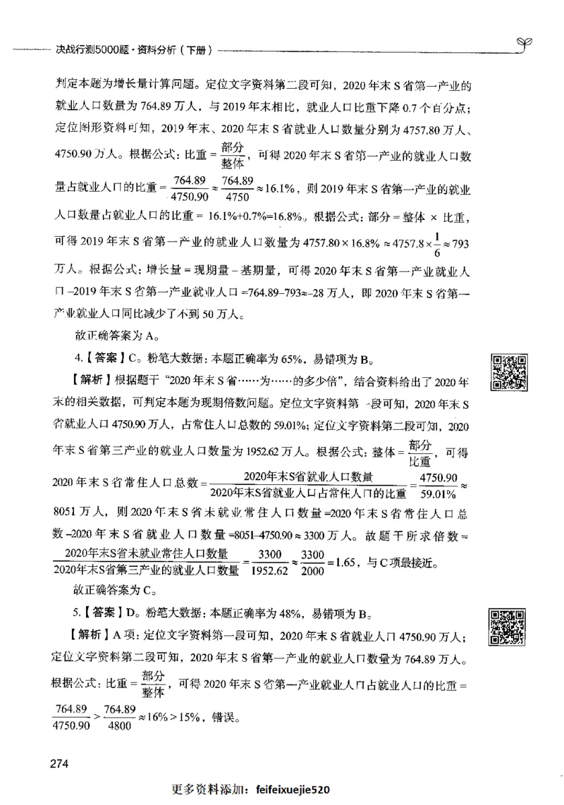 10资料分析（答案）2023年5月版_26吉林考备考资料包_11省考刷题包_04决战行测5000题_行测5000题2023年5月版次