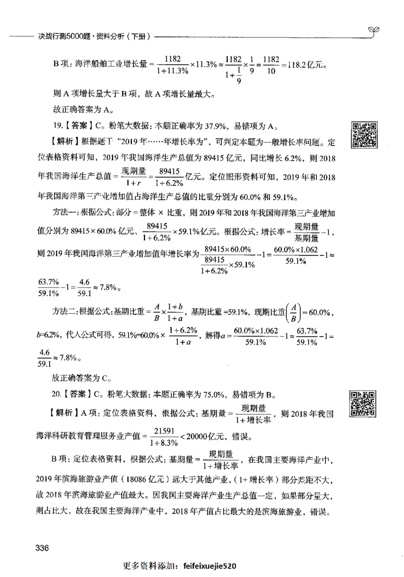 10资料分析（答案）2023年5月版_26吉林考备考资料包_11省考刷题包_04决战行测5000题_行测5000题2023年5月版次