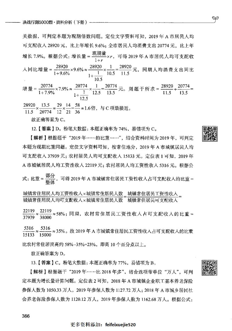 10资料分析（答案）2023年5月版_26吉林考备考资料包_11省考刷题包_04决战行测5000题_行测5000题2023年5月版次