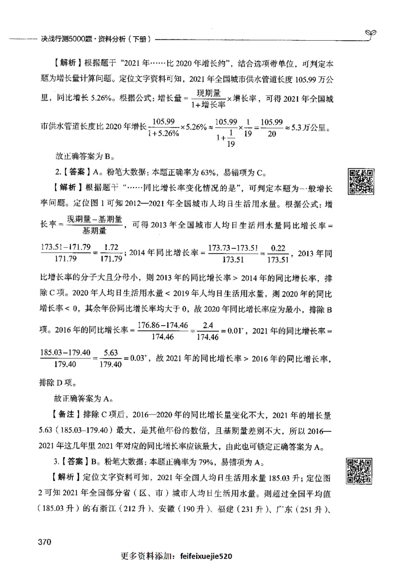 10资料分析（答案）2023年5月版_26吉林考备考资料包_11省考刷题包_04决战行测5000题_行测5000题2023年5月版次