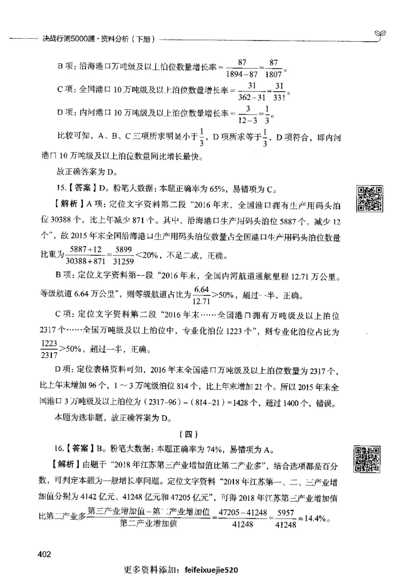10资料分析（答案）2023年5月版_26吉林考备考资料包_11省考刷题包_04决战行测5000题_行测5000题2023年5月版次