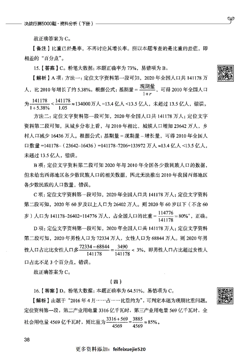 10资料分析（答案）2023年5月版_26吉林考备考资料包_11省考刷题包_04决战行测5000题_行测5000题2023年5月版次