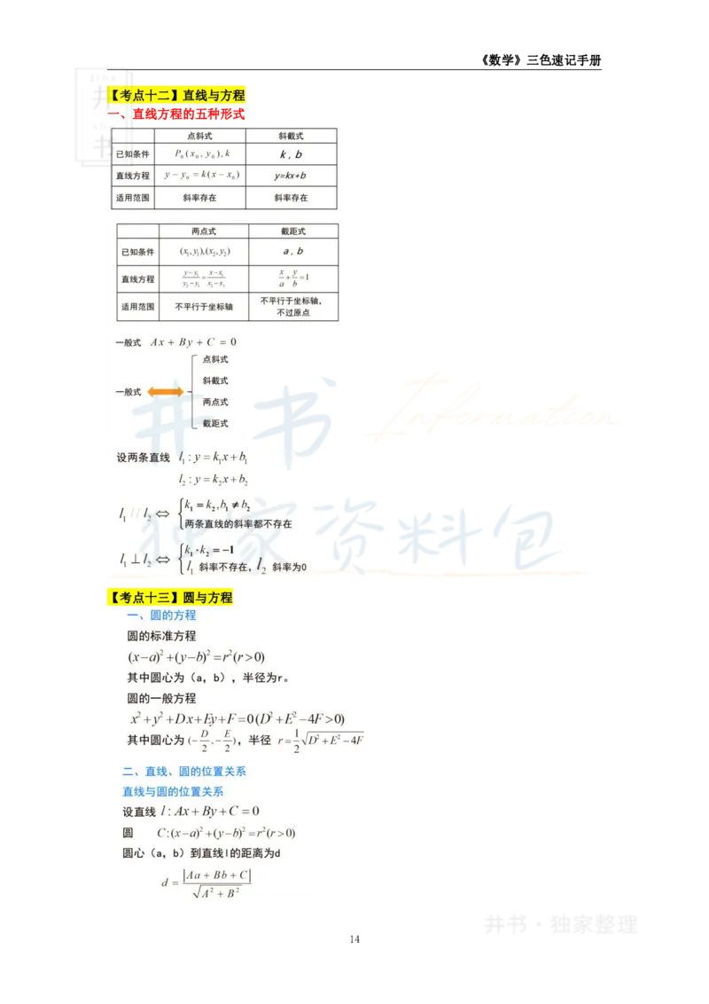 井书&middot;独家资料包教师资格《（高中）数学》三色速记手册（独家整理）_教资_初高中2026教资_25下教师资格证_科三高中各科资料汇总_井书&middot;独家资料包高中各科资料汇总