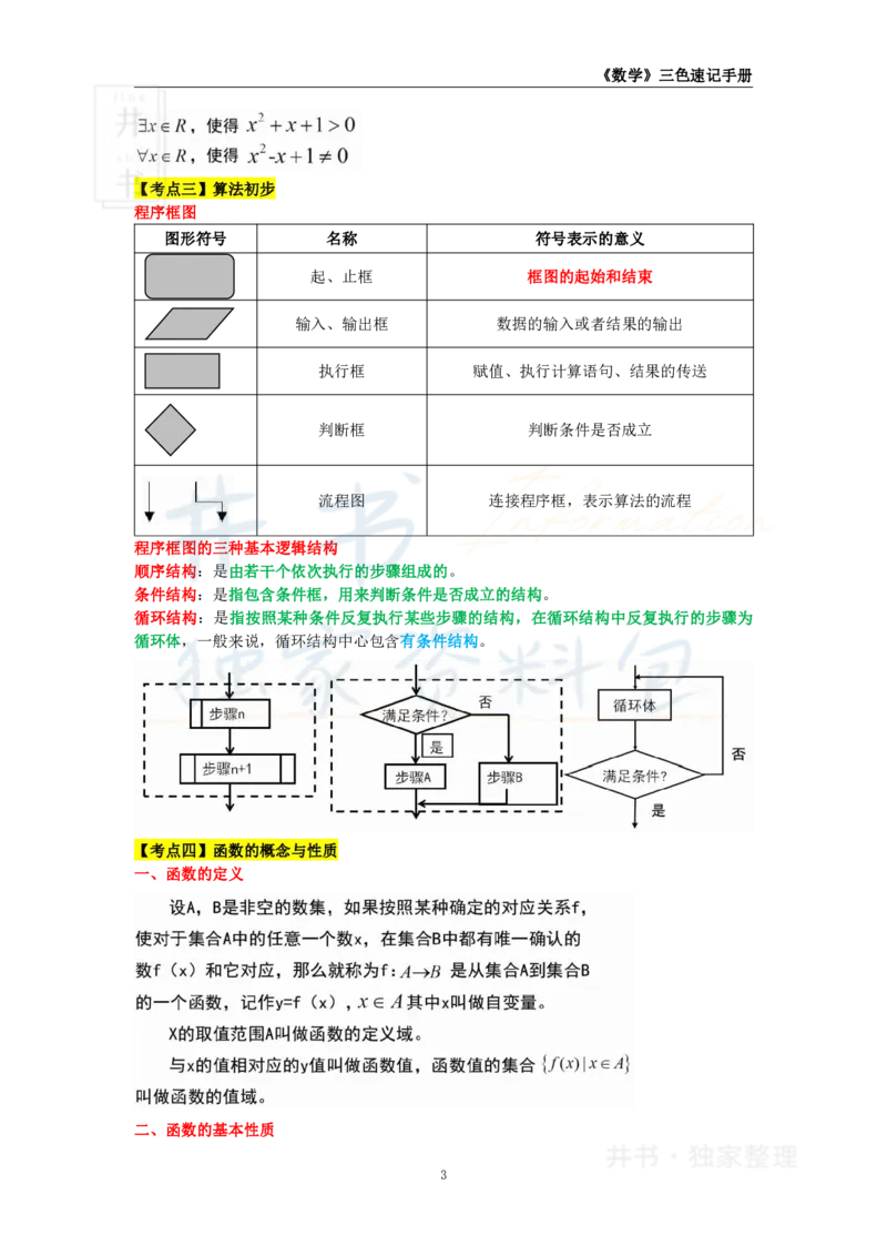 井书&middot;独家资料包教师资格《（高中）数学》三色速记手册（独家整理）_教资_初高中2026教资_25下教师资格证_科三高中各科资料汇总_井书&middot;独家资料包高中各科资料汇总