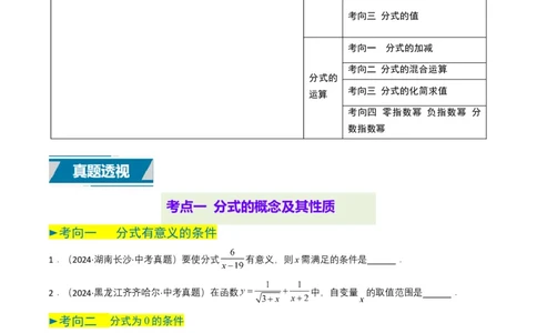 专题03分式及其运算（7类中考高频题型归纳与训练）（原卷版）_2数学总复习_2025中考复习资料_备战2025年中考数学真题题源解密（全国通用）