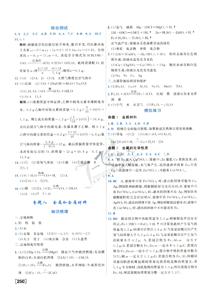 2025《一飞冲天-中考专项》化学答案_《一飞冲天-中考专项》2026版_一飞冲天-中考专项（2025版）