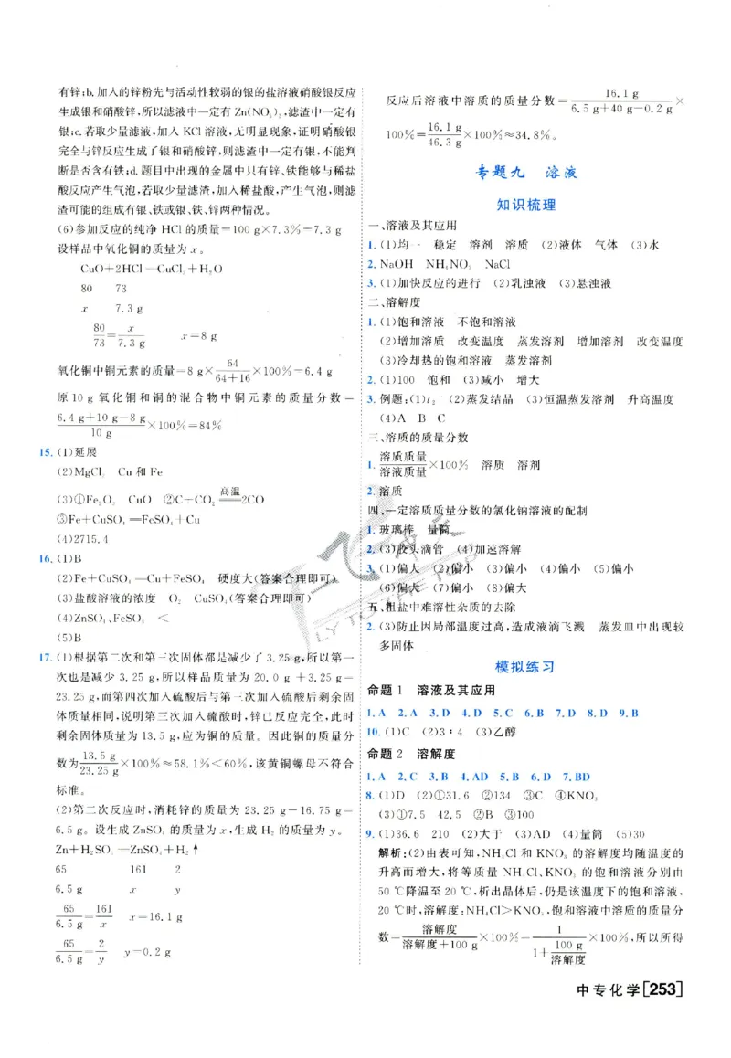 2025《一飞冲天-中考专项》化学答案_《一飞冲天-中考专项》2026版_一飞冲天-中考专项（2025版）