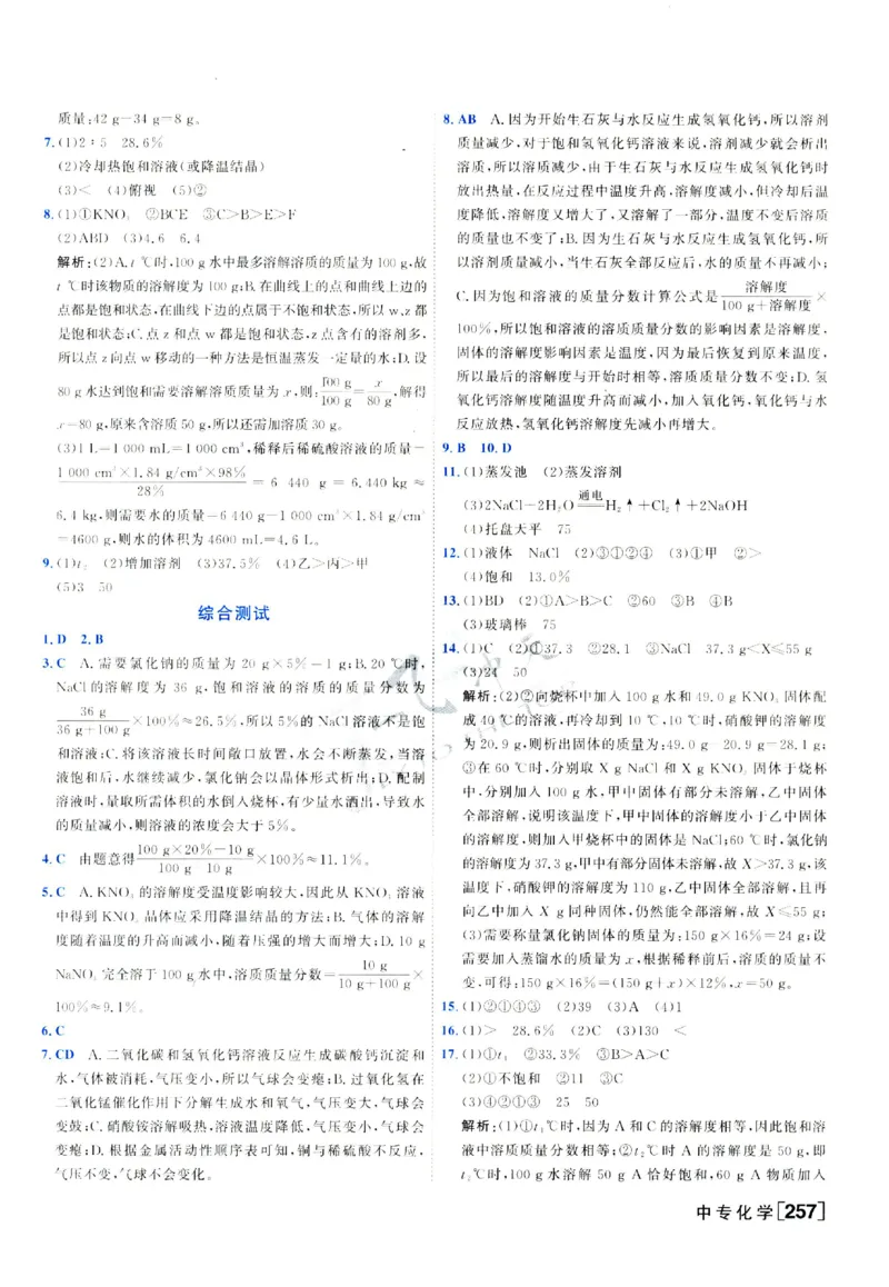 2025《一飞冲天-中考专项》化学答案_《一飞冲天-中考专项》2026版_一飞冲天-中考专项（2025版）