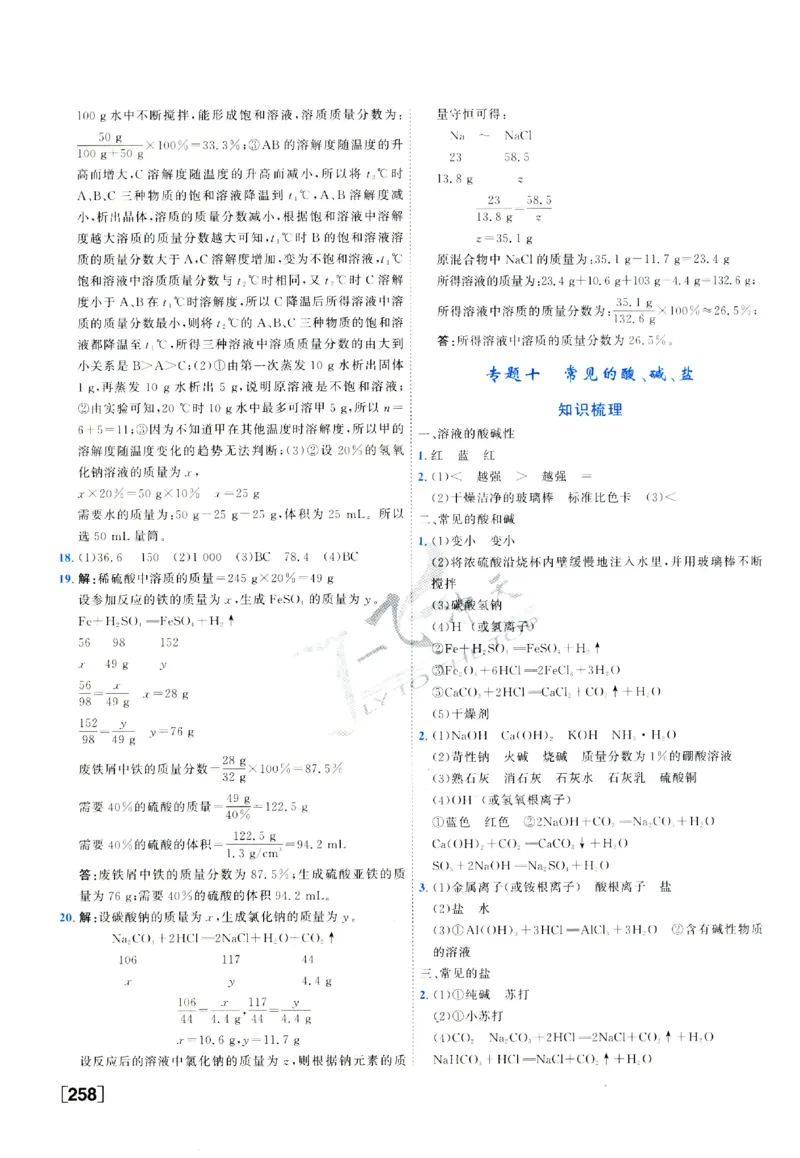 2025《一飞冲天-中考专项》化学答案_《一飞冲天-中考专项》2026版_一飞冲天-中考专项（2025版）