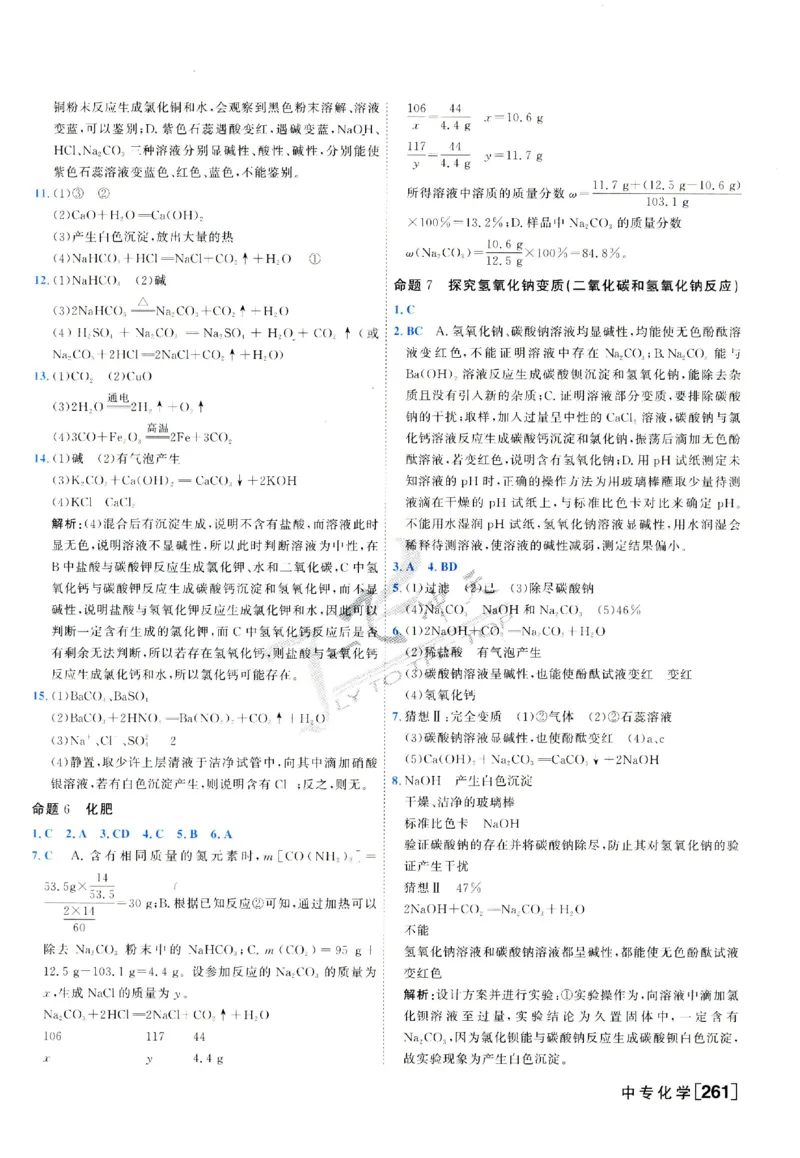 2025《一飞冲天-中考专项》化学答案_《一飞冲天-中考专项》2026版_一飞冲天-中考专项（2025版）