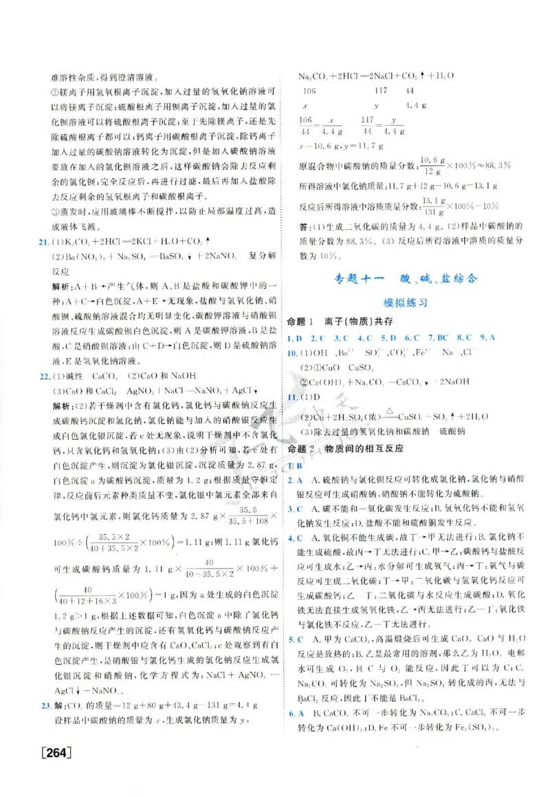 2025《一飞冲天-中考专项》化学答案_《一飞冲天-中考专项》2026版_一飞冲天-中考专项（2025版）
