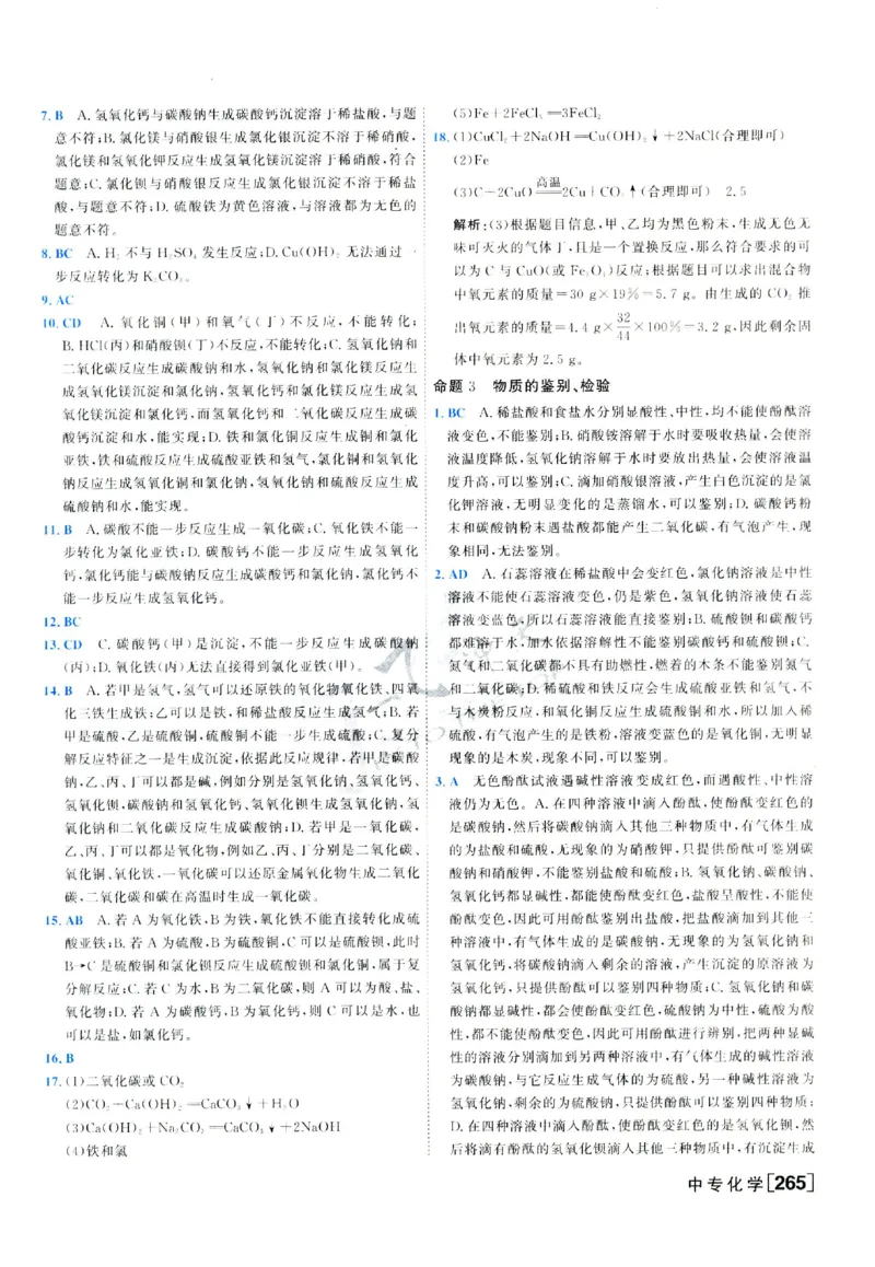 2025《一飞冲天-中考专项》化学答案_《一飞冲天-中考专项》2026版_一飞冲天-中考专项（2025版）