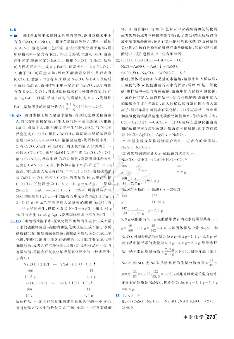 2025《一飞冲天-中考专项》化学答案_《一飞冲天-中考专项》2026版_一飞冲天-中考专项（2025版）
