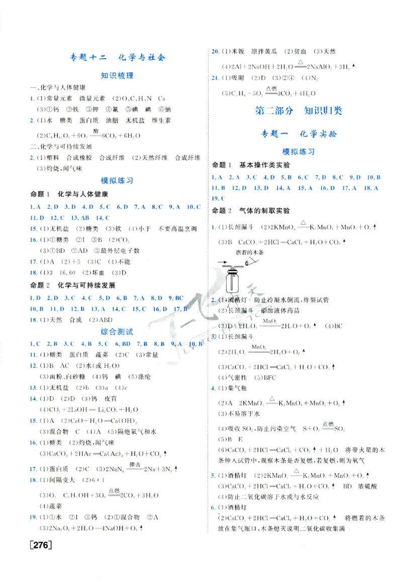 2025《一飞冲天-中考专项》化学答案_《一飞冲天-中考专项》2026版_一飞冲天-中考专项（2025版）