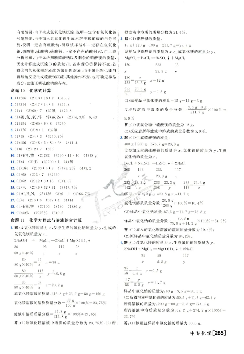 2025《一飞冲天-中考专项》化学答案_《一飞冲天-中考专项》2026版_一飞冲天-中考专项（2025版）
