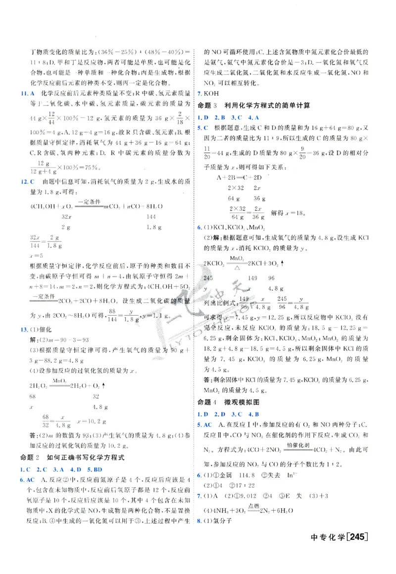 2025《一飞冲天-中考专项》化学答案_《一飞冲天-中考专项》2026版_一飞冲天-中考专项（2025版）