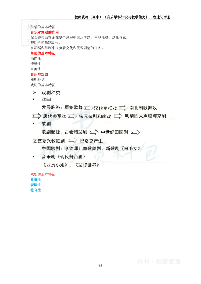 井书&middot;独家资料包教师资格《（高中）音乐》三色速记手册（独家整理）_教资_初高中2026教资_25下教师资格证_科三高中各科资料汇总_井书&middot;独家资料包高中各科资料汇总