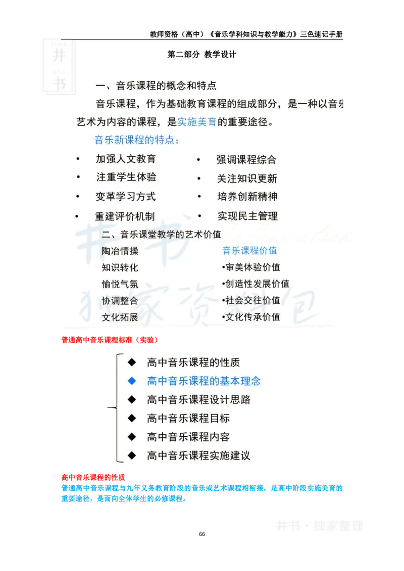 井书&middot;独家资料包教师资格《（高中）音乐》三色速记手册（独家整理）_教资_初高中2026教资_25下教师资格证_科三高中各科资料汇总_井书&middot;独家资料包高中各科资料汇总