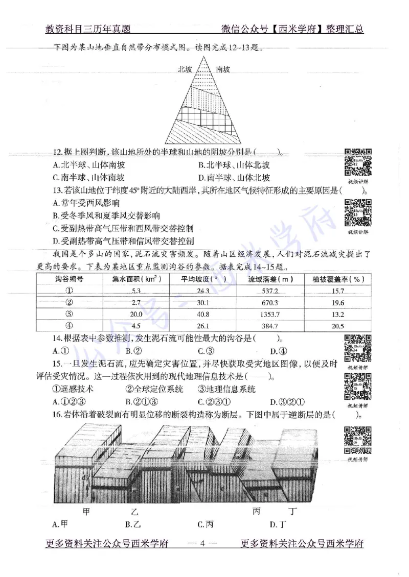 16下-19年上-初中地理-真题及答案解析_4-教培资料-26年最新资料-同步更新_科一科二电子资料合集中小幼（笔记真题知识点汇总等）文件多，按需保存_各机构笔记合集（中小幼）推荐