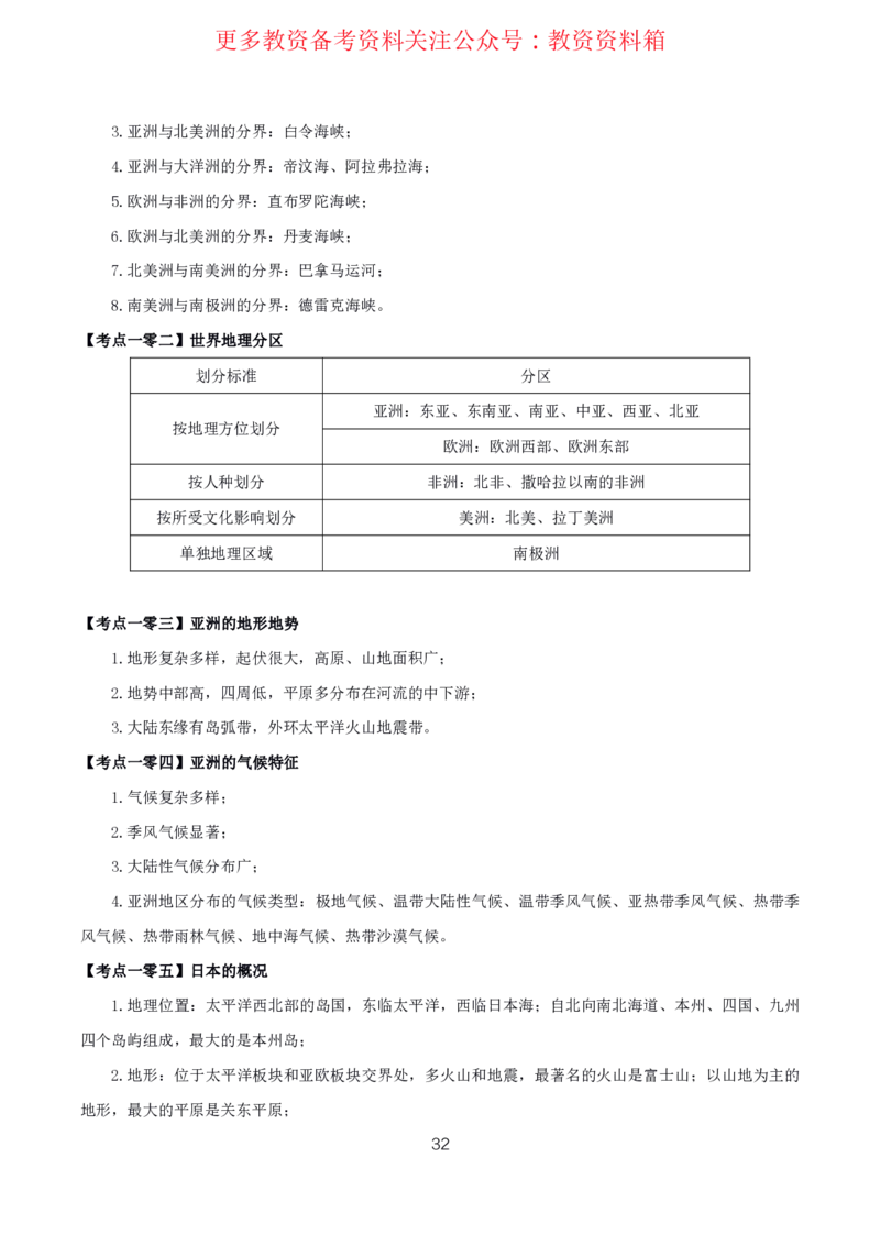 地理高频考点_教资_292026上教资科三高频考点