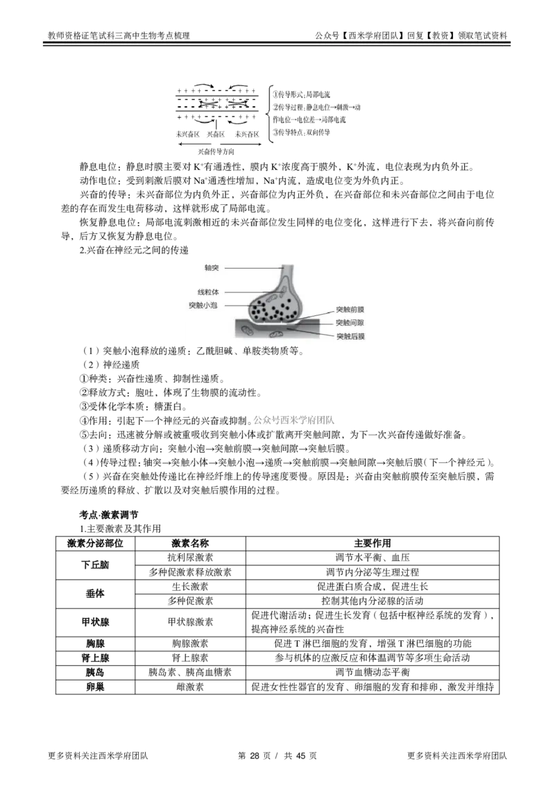 高中生物-考点梳理1_教资_25下资料合集二_25下最新科三知识点汇编+思维导图-高中_09.生物_04.考点梳理