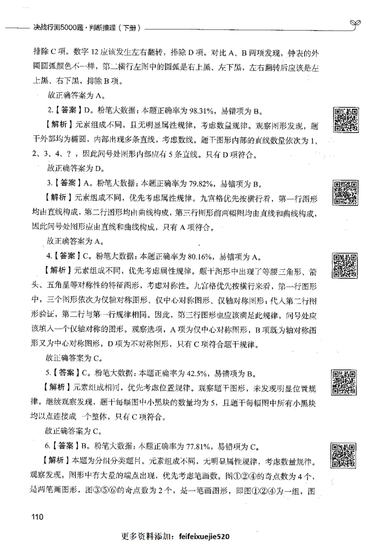 06判断推理（答案）_26吉林考备考资料包_11省考刷题包_04决战行测5000题_行测5000题2021年7月版次