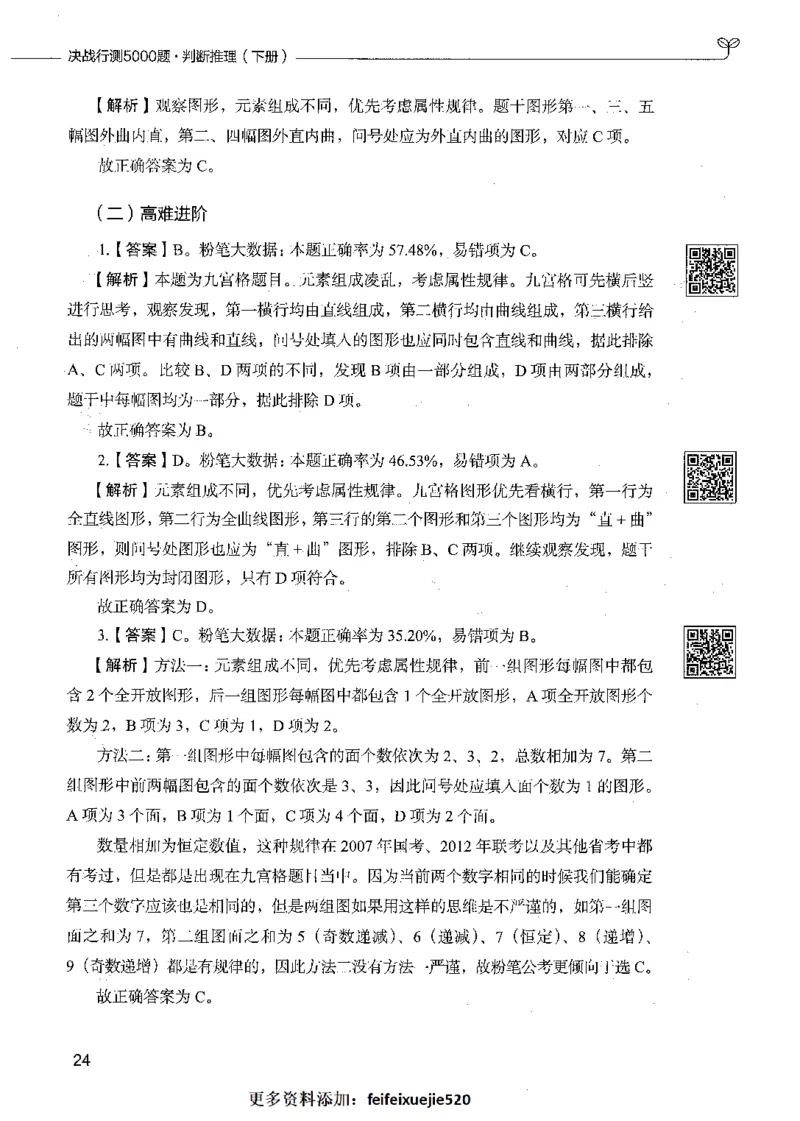 06判断推理（答案）_26吉林考备考资料包_11省考刷题包_04决战行测5000题_行测5000题2021年7月版次