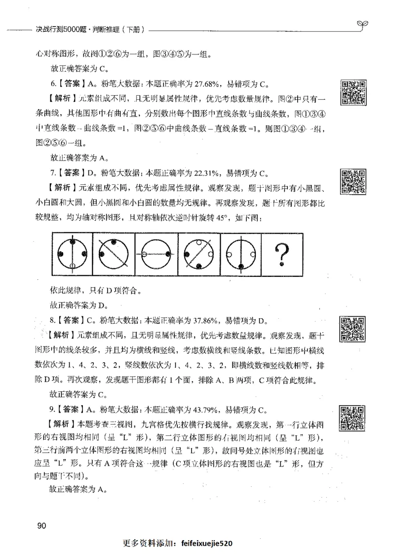 06判断推理（答案）_26吉林考备考资料包_11省考刷题包_04决战行测5000题_行测5000题2021年7月版次