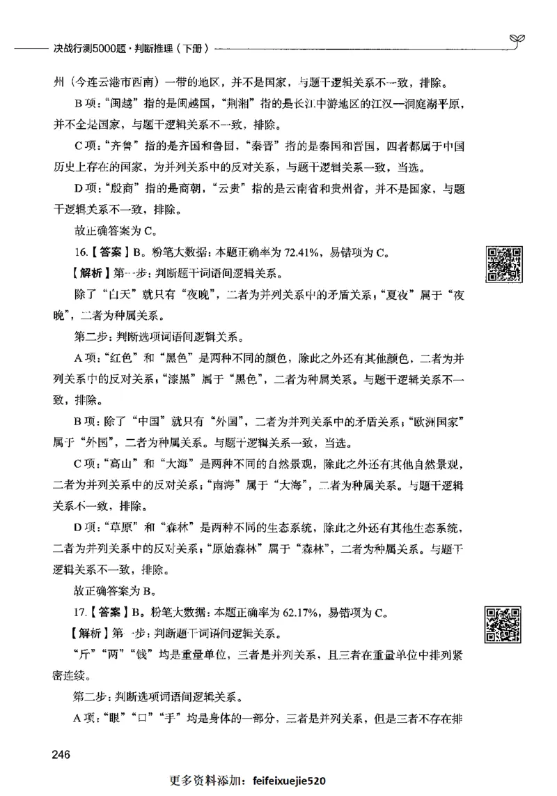 06判断推理（答案）2023年5月版_26吉林考备考资料包_11省考刷题包_04决战行测5000题_行测5000题2023年5月版次