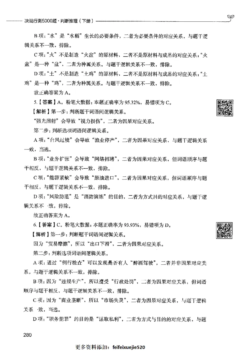 06判断推理（答案）2023年5月版_26吉林考备考资料包_11省考刷题包_04决战行测5000题_行测5000题2023年5月版次