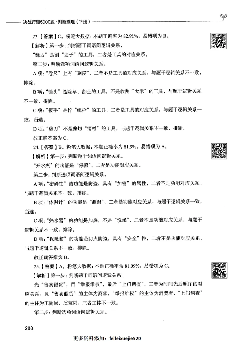 06判断推理（答案）2023年5月版_26吉林考备考资料包_11省考刷题包_04决战行测5000题_行测5000题2023年5月版次