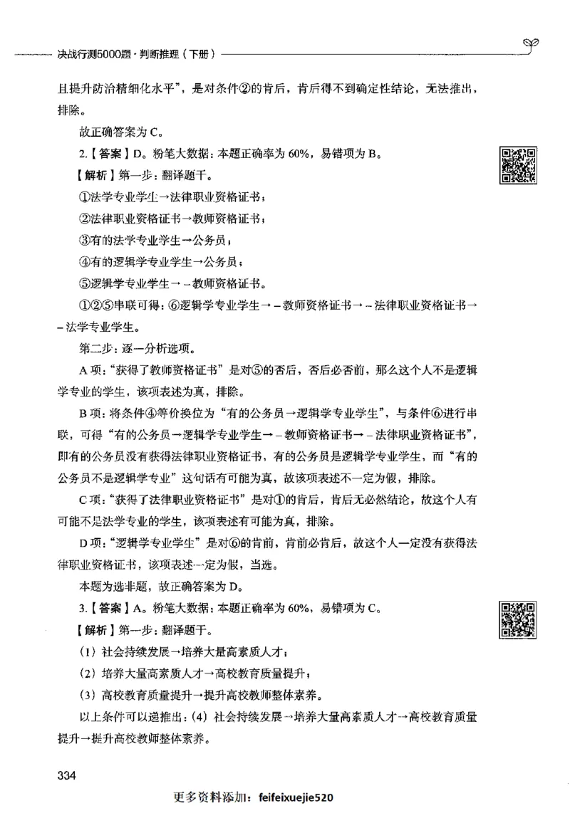06判断推理（答案）2023年5月版_26吉林考备考资料包_11省考刷题包_04决战行测5000题_行测5000题2023年5月版次