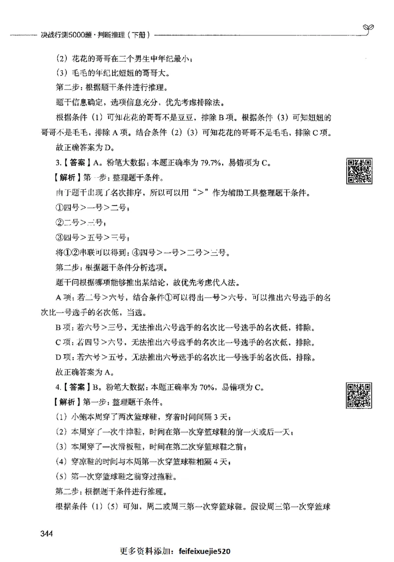 06判断推理（答案）2023年5月版_26吉林考备考资料包_11省考刷题包_04决战行测5000题_行测5000题2023年5月版次