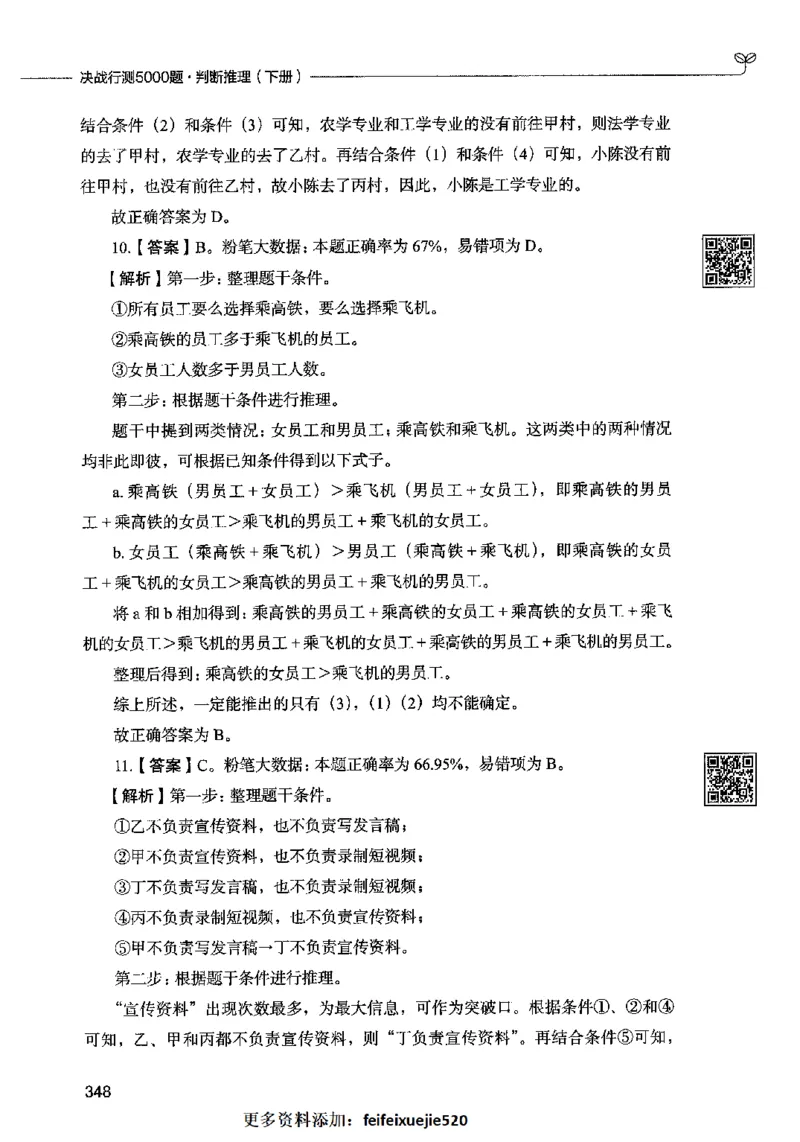 06判断推理（答案）2023年5月版_26吉林考备考资料包_11省考刷题包_04决战行测5000题_行测5000题2023年5月版次