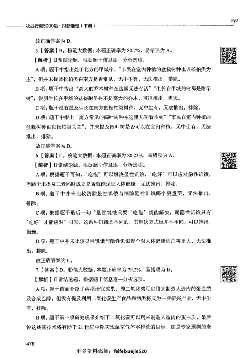 06判断推理（答案）2023年5月版_26吉林考备考资料包_11省考刷题包_04决战行测5000题_行测5000题2023年5月版次