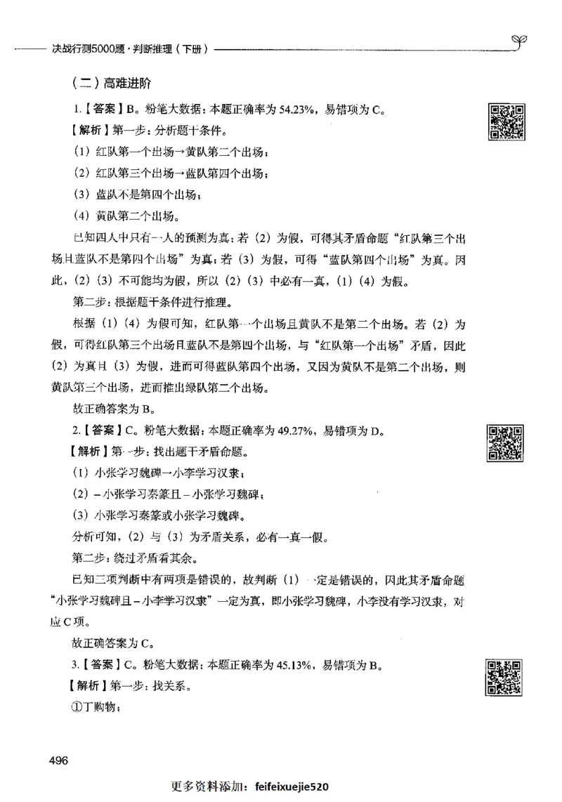 06判断推理（答案）2023年5月版_26吉林考备考资料包_11省考刷题包_04决战行测5000题_行测5000题2023年5月版次