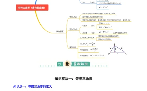 专题09特殊三角形（含勾股定理）（4大模块知识梳理+11个考点+5个重难点+3个易错点）（原卷版）_2数学总复习_2025中考复习资料_2025年中考数学一轮知识梳理
