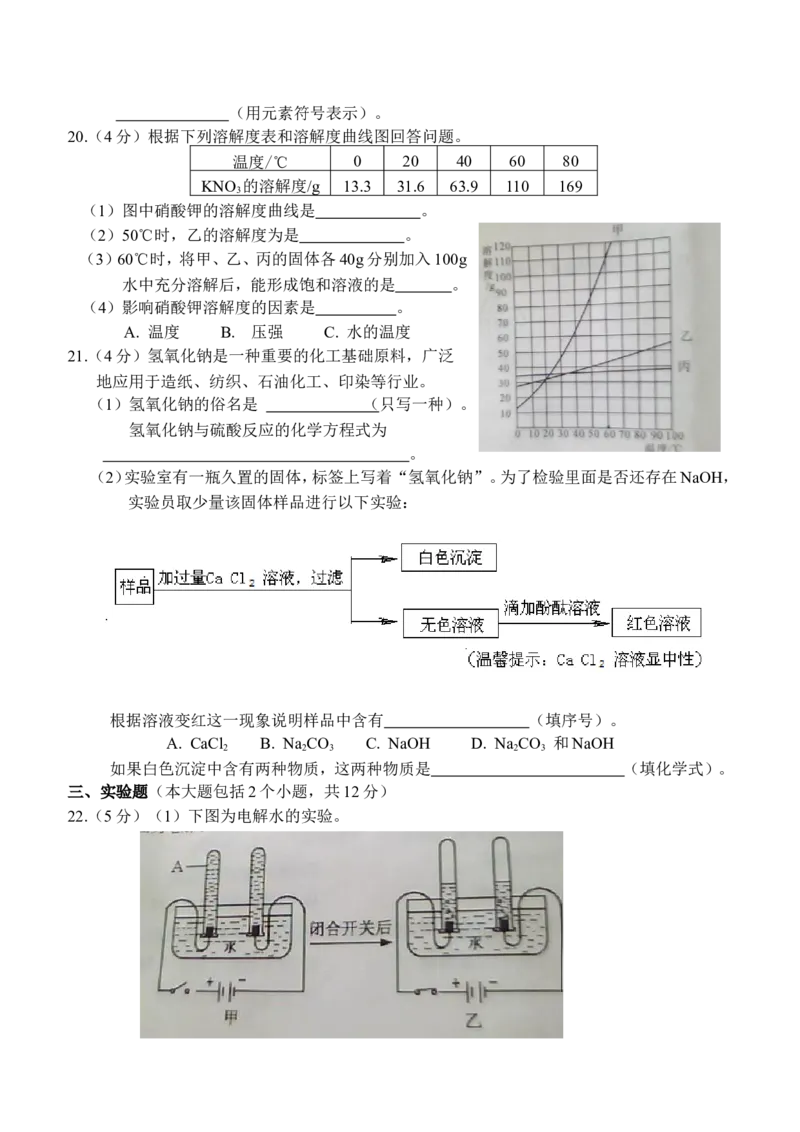 2012年重庆市中考化学试卷(含答案)_中考真题_5.化学中考真题2015-2024年_地区卷_重庆中考化学08-22