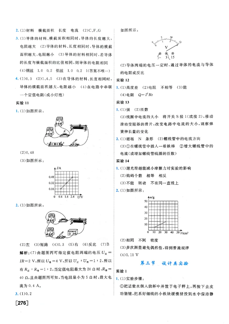 一飞冲天-中考专项精品试题分类-物理参考答案_《一飞冲天-中考专项》2026版_一飞冲天-中考专项（2026版）