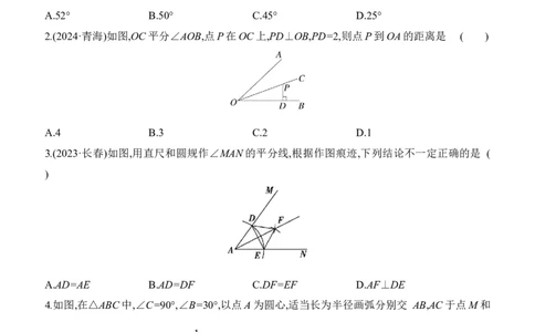 专项训练03与角平分线有关的几何问题2025年中考数学一轮专题复习强化练习（含答案）_2数学总复习_2025中考复习资料_2025年中考数学一轮专题复习强化练习（含答案）